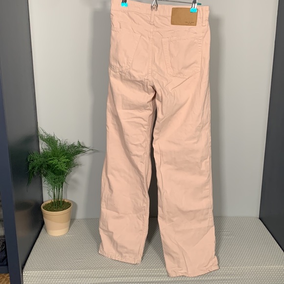 Rag & Bone Women’s Logan Mid-Rise Wide Leg Blush Relaxed Fit Light Pink Jean 24 - Picture 5 of 9